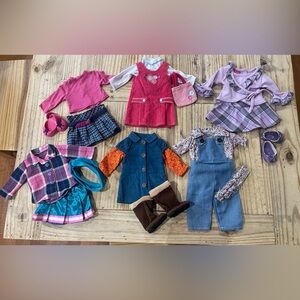 Stylish Doll Wardrobe Set - Pink, Purple, and Blue. Fits 18” Doll